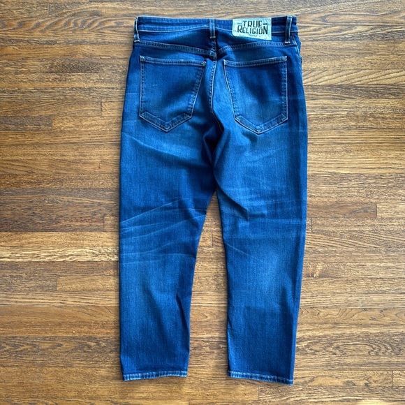 Men’s Blue True Religion Blue Stretch Cotton Slim Cropped fit Jeans - Picture 4 of 6
